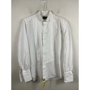 Victor Talbots Men’s Tuxedo Bib Shirt French Cuff White Hidden Buttons Sz 15.5